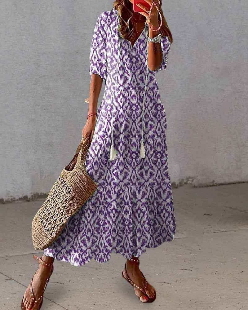 Michaela – Boho-Kleid mit Bauchkaschierung