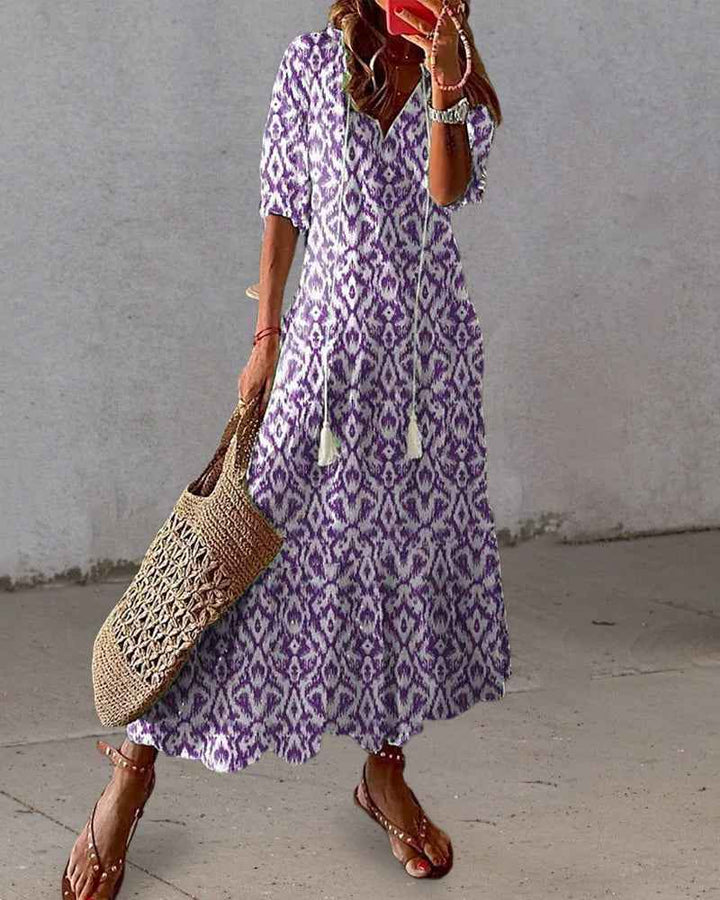 Michaela – Boho-Kleid mit Bauchkaschierung