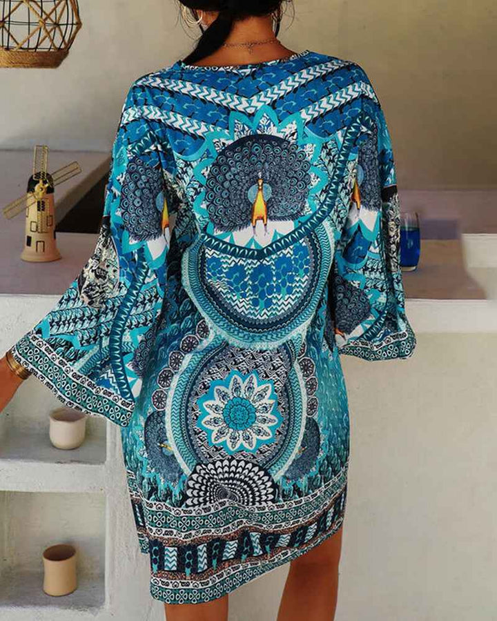 Emelia - Lebhaftes böhmisches bedrucktes Kleid