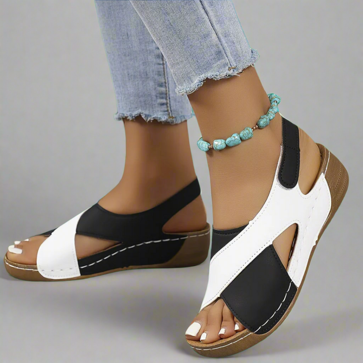 Kendra – orthopädische Colorblock-Sandalen
