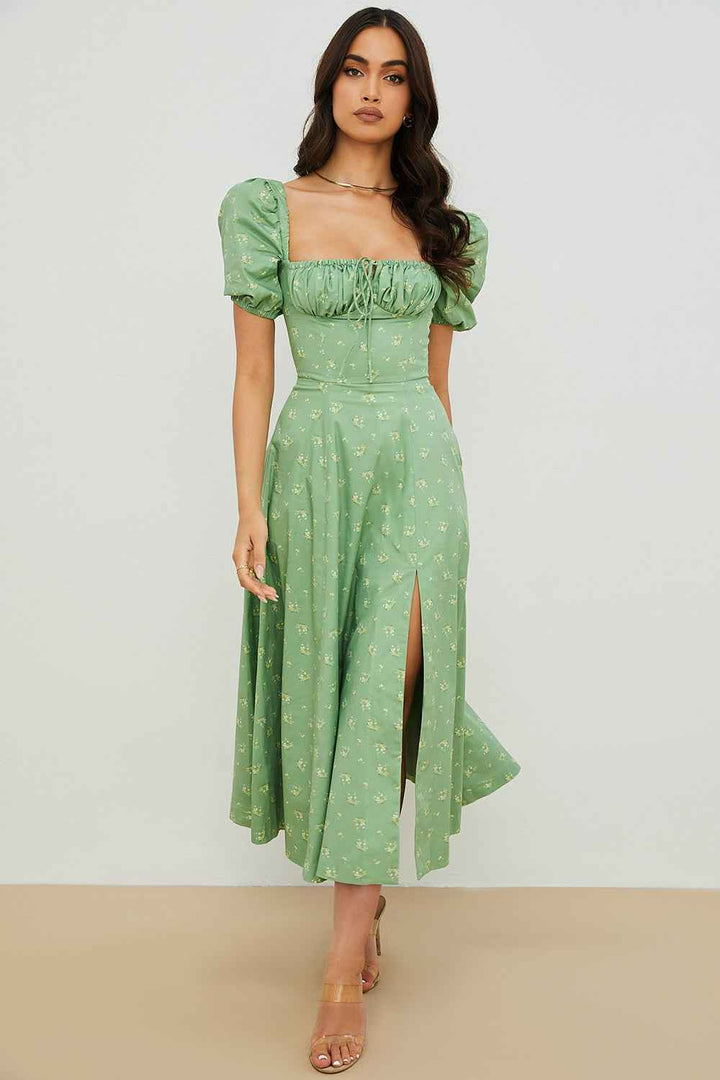 Aviana – Blumenkleid mit Puffärmeln