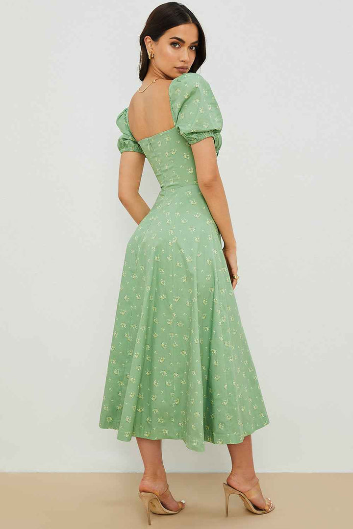 Aviana – Blumenkleid mit Puffärmeln