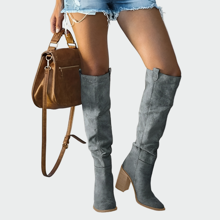 Orthopädische Lederstiefel bis zum Knie