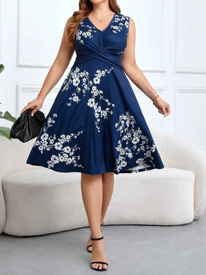 Danica – Blumen-Kleid im Wickelstil
