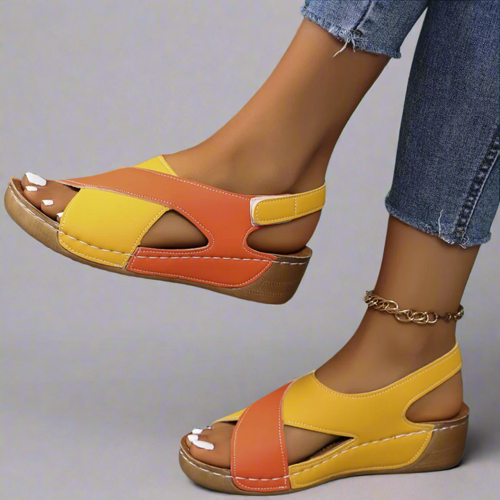 Kendra – orthopädische Colorblock-Sandalen
