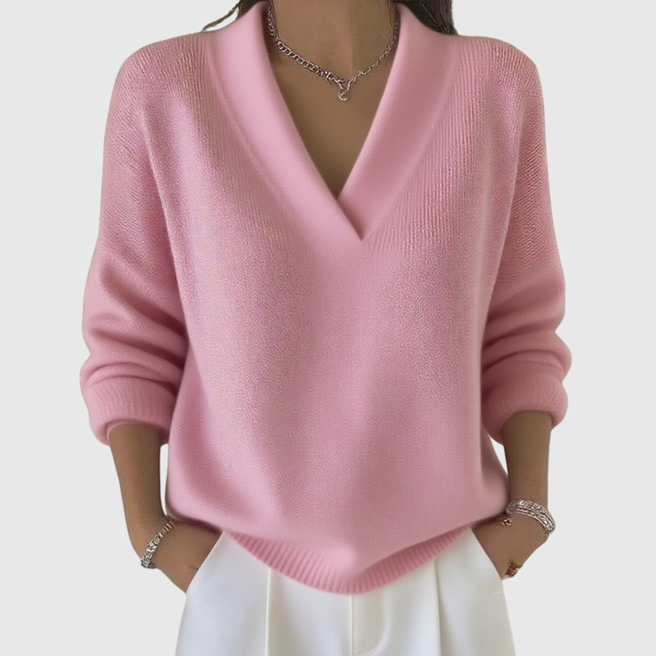 Faye | Weicher Pullover mit V-Ausschnitt und Relaxed Fit