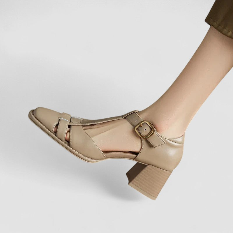 Scarlett – Orthopädische T-Strap-Blockabsatzschuhe