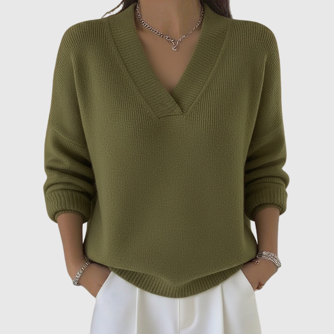 Faye | Weicher Pullover mit V-Ausschnitt und Relaxed Fit