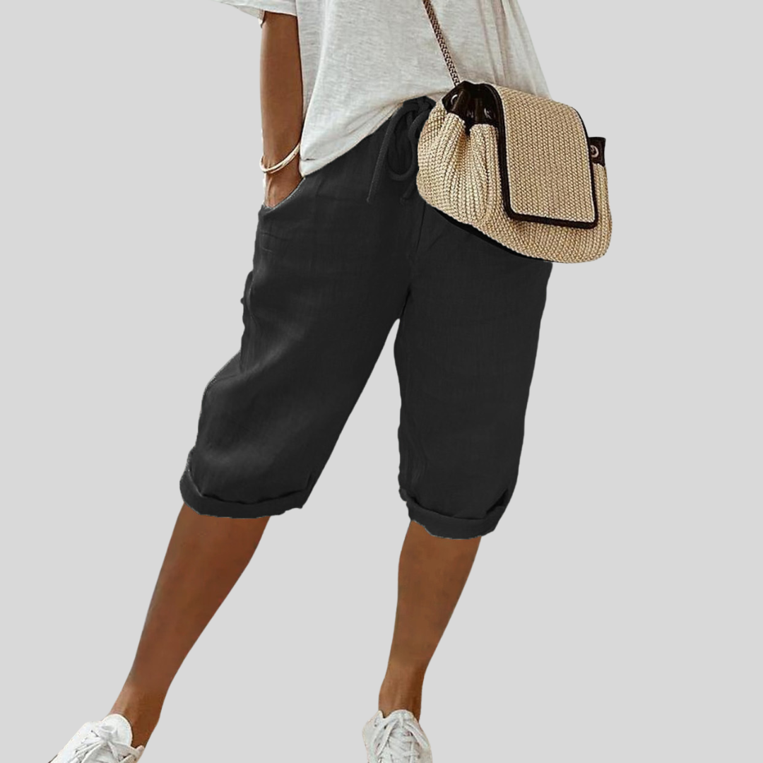 Kurze, fließende, bequeme, elegante Hose