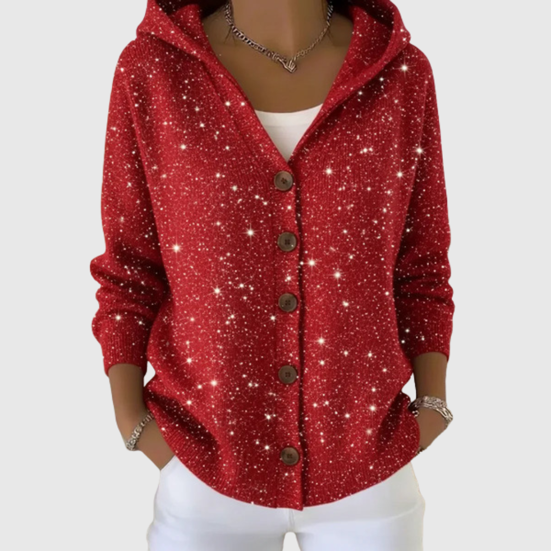 Bequemer gestrickter Kapuzen-Cardigan