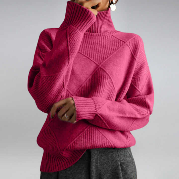 Lauren | Luxuriöser Kaschmirpullover mit hohem Kragen