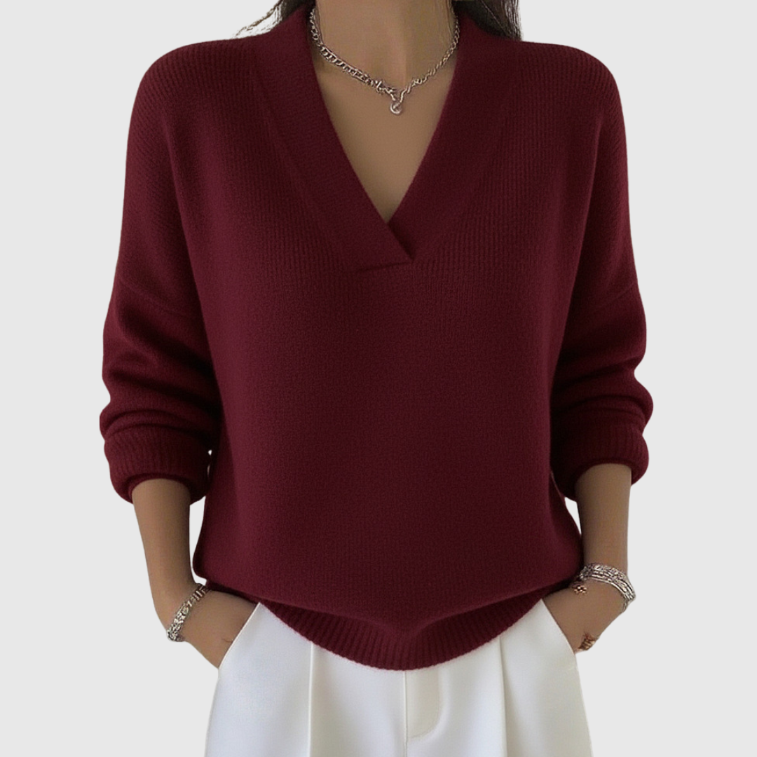 Faye | Weicher Pullover mit V-Ausschnitt und Relaxed Fit