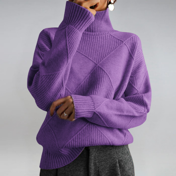 Lauren | Luxuriöser Kaschmirpullover mit hohem Kragen