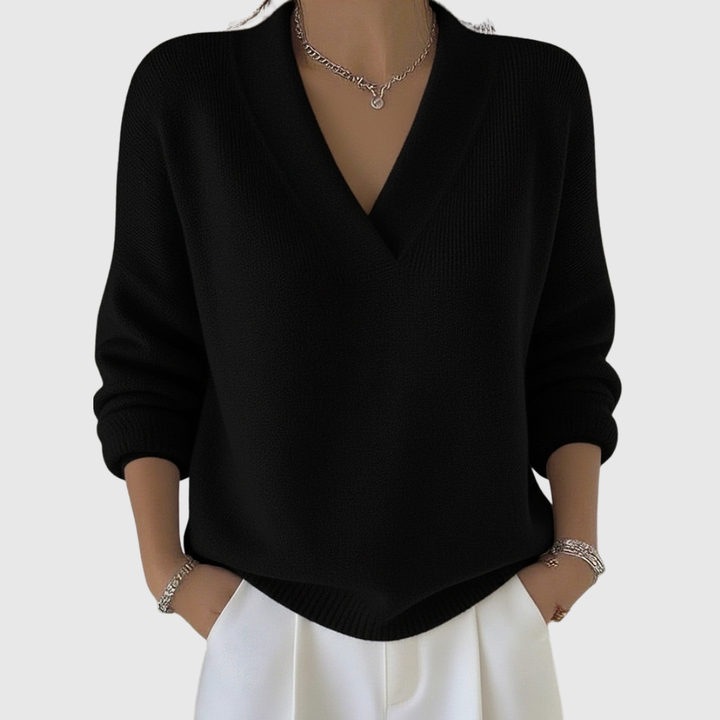 Faye | Weicher Pullover mit V-Ausschnitt und Relaxed Fit