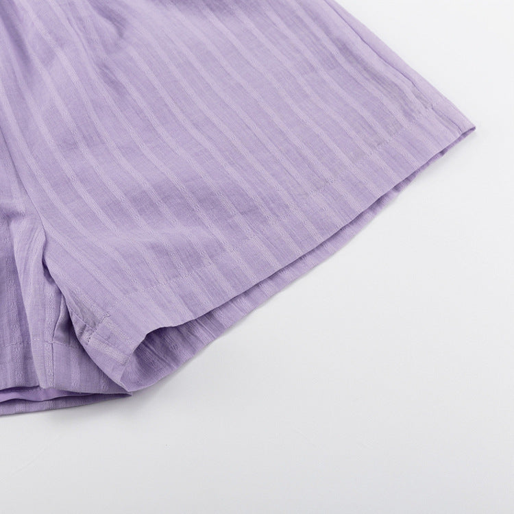 Viola – Set aus Button-down-Shirt und luftigen Shorts