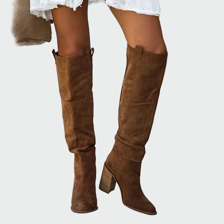 Orthopädische Lederstiefel bis zum Knie
