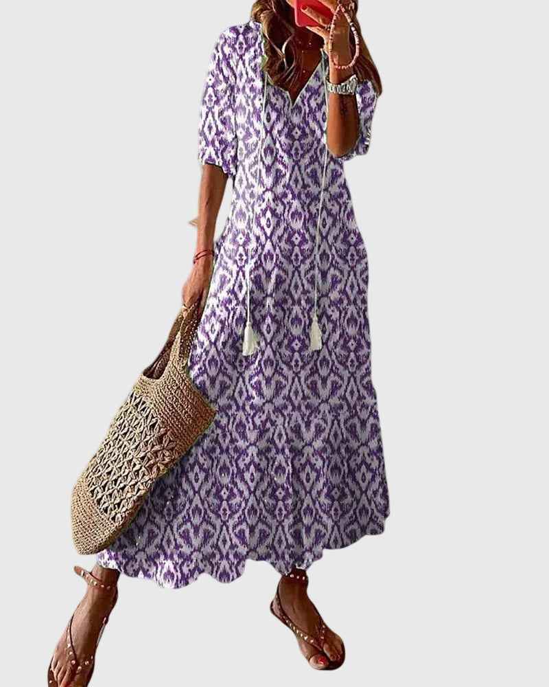 Amalia | Vintage-Boho-Maxikleid für den Sommer