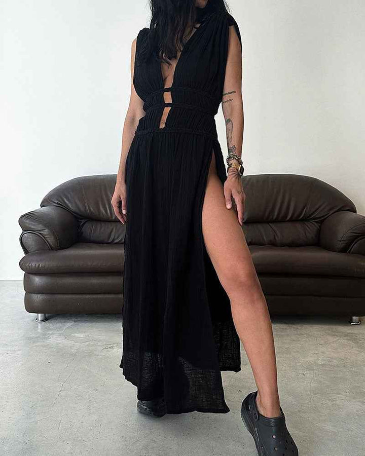 Zolla – Strukturiertes Kleid mit Schlitz