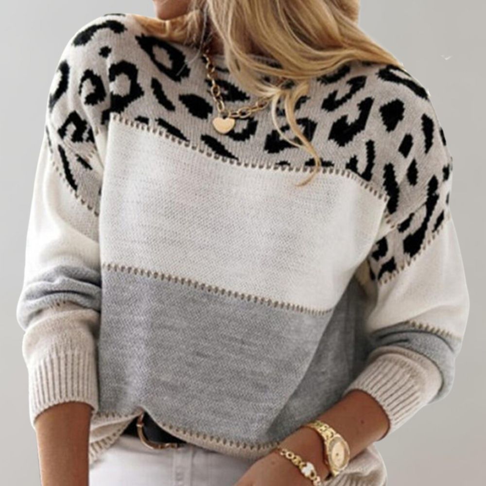 Diane | Pullover und Strickoberteil mit Leopardenakzent