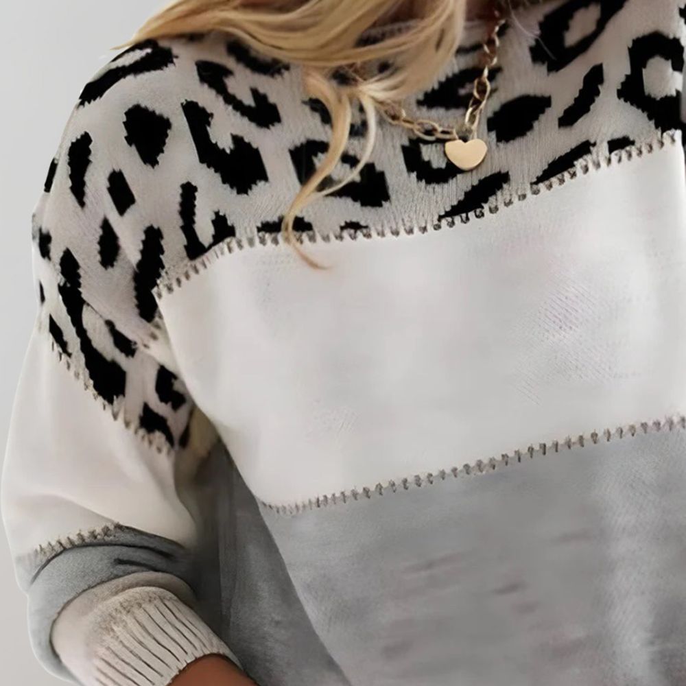 Diane | Pullover und Strickoberteil mit Leopardenakzent