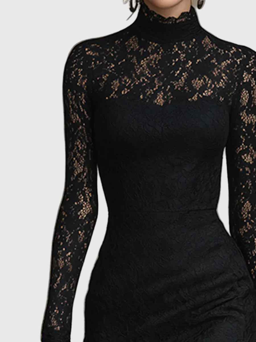 Monica | Maxikleid mit eleganter Spitze und ausgestelltem Saum
