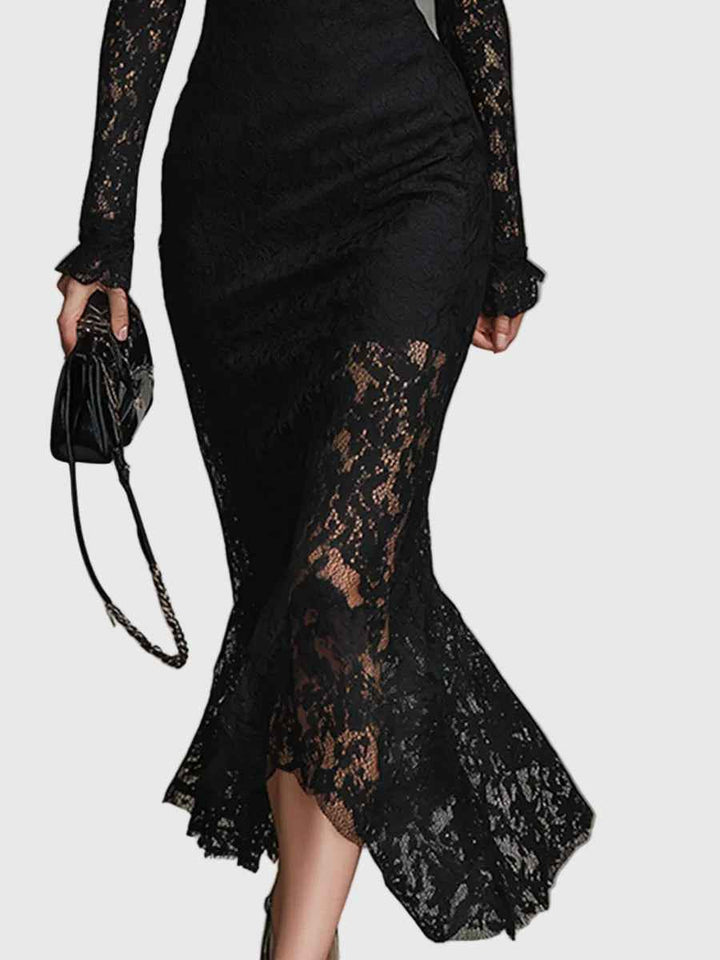 Monica | Maxikleid mit eleganter Spitze und ausgestelltem Saum