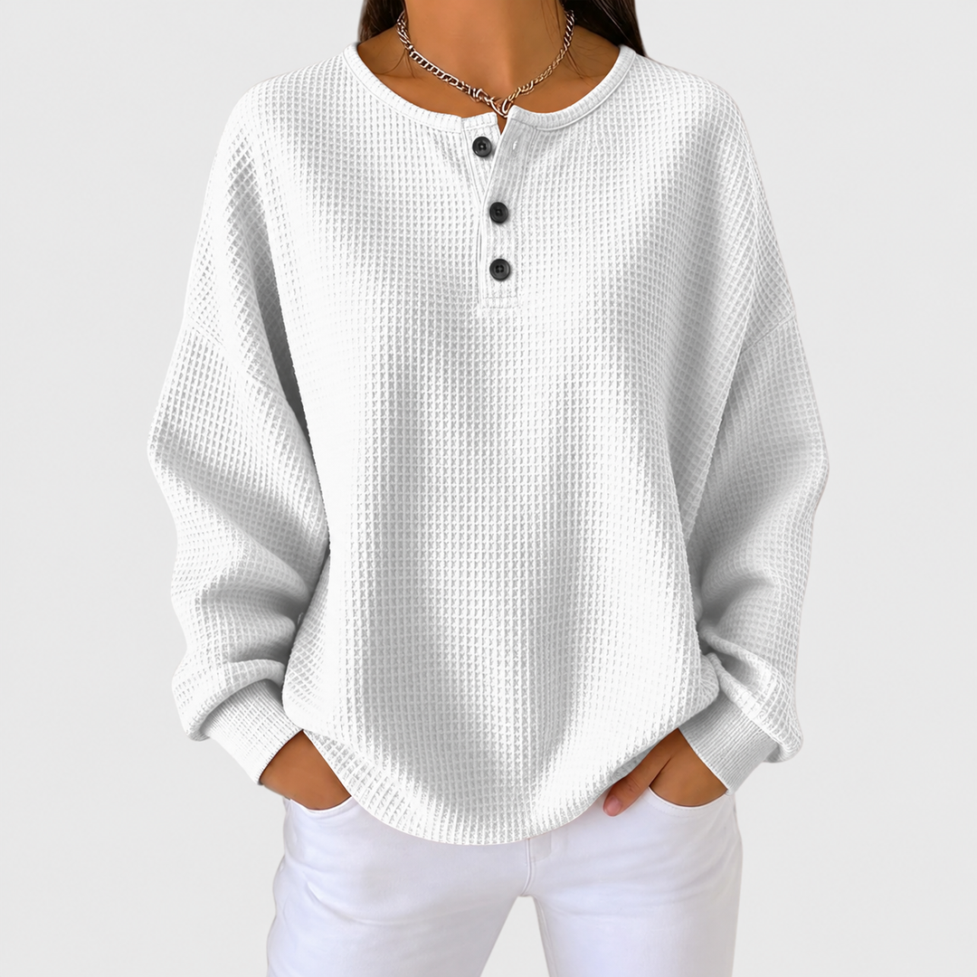 Hélène – Gemütlicher Pullover aus Waffelstrick