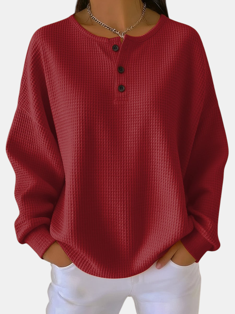 Hélène – Gemütlicher Pullover aus Waffelstrick