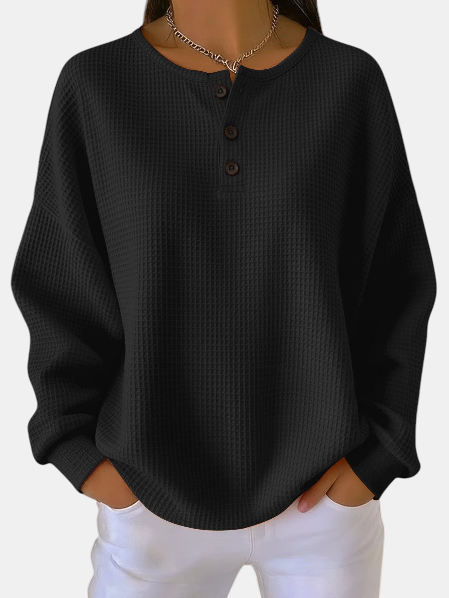 Hélène – Gemütlicher Pullover aus Waffelstrick