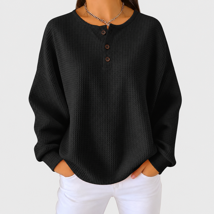 Hélène – Gemütlicher Pullover aus Waffelstrick