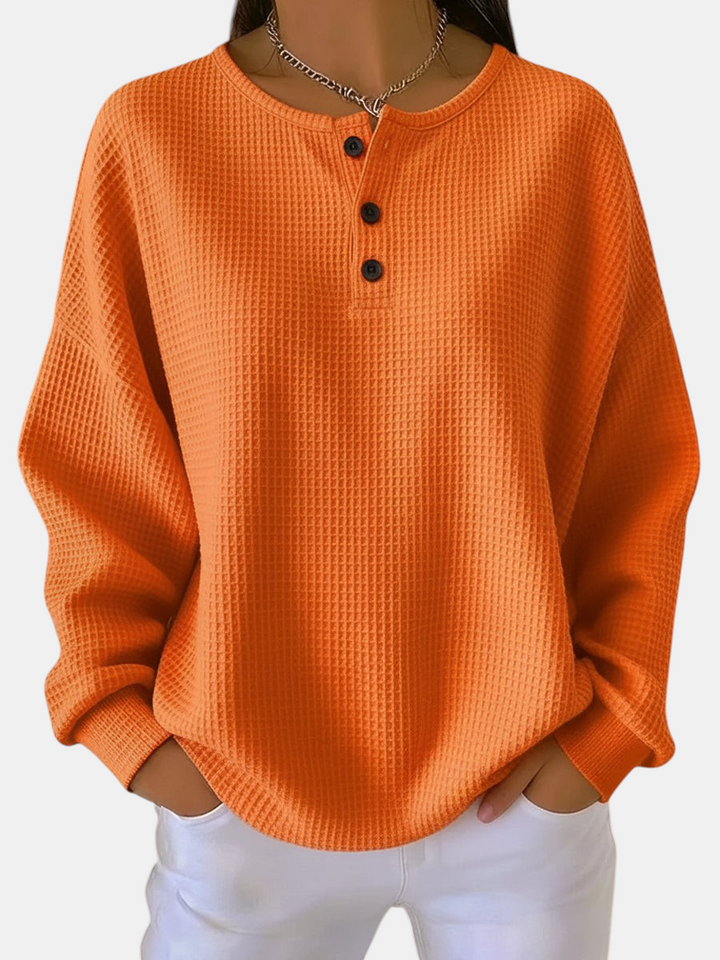 Hélène – Gemütlicher Pullover aus Waffelstrick
