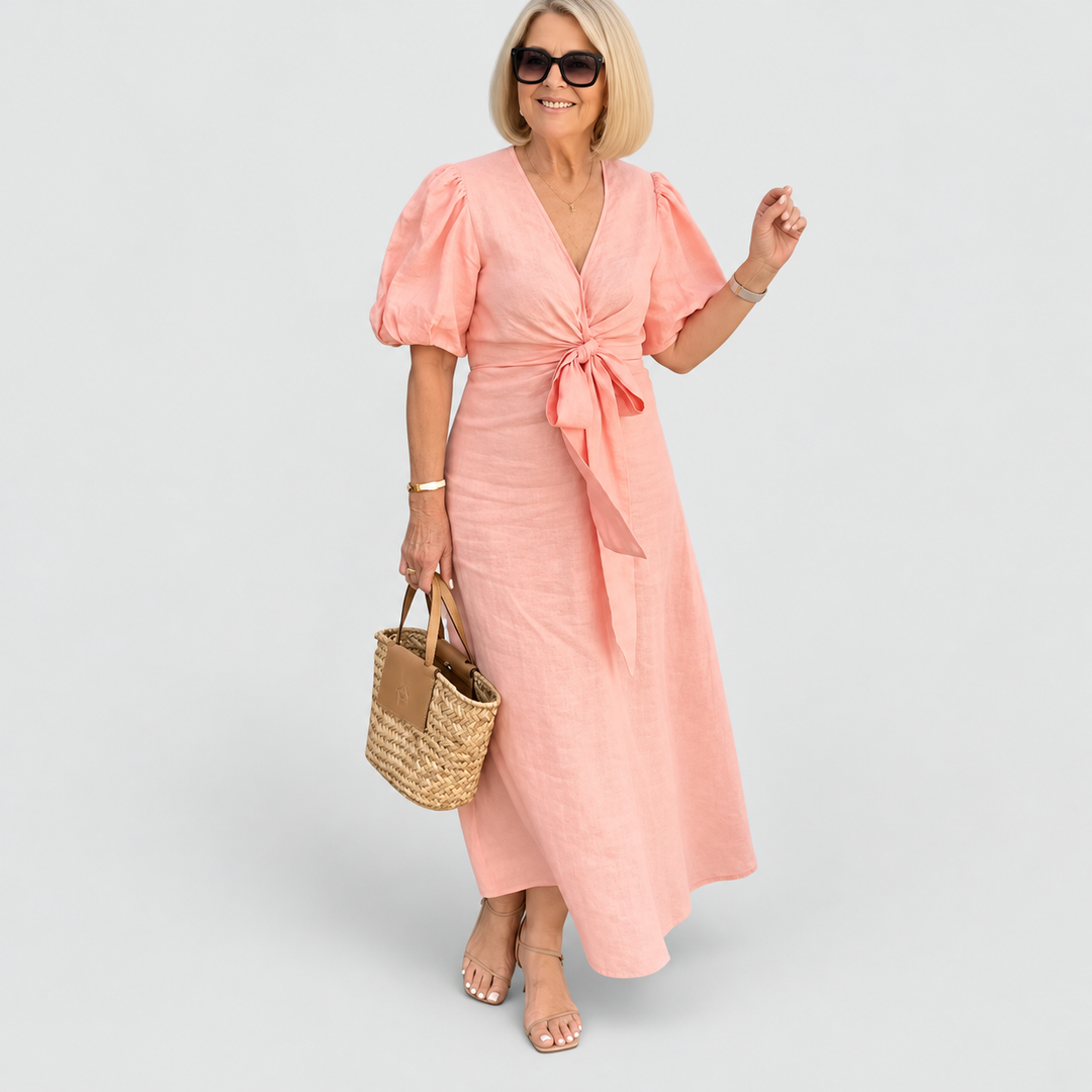 LYNORA | ELEGANTES MIDIKLEID MIT V-AUSSCHNITT