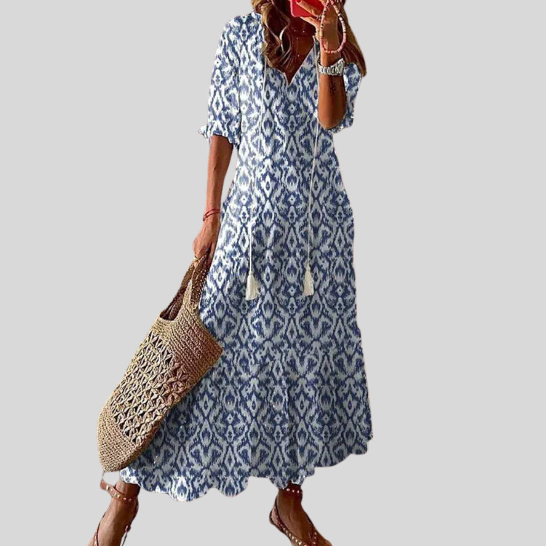 Michaela – Boho-Kleid mit Bauchkaschierung