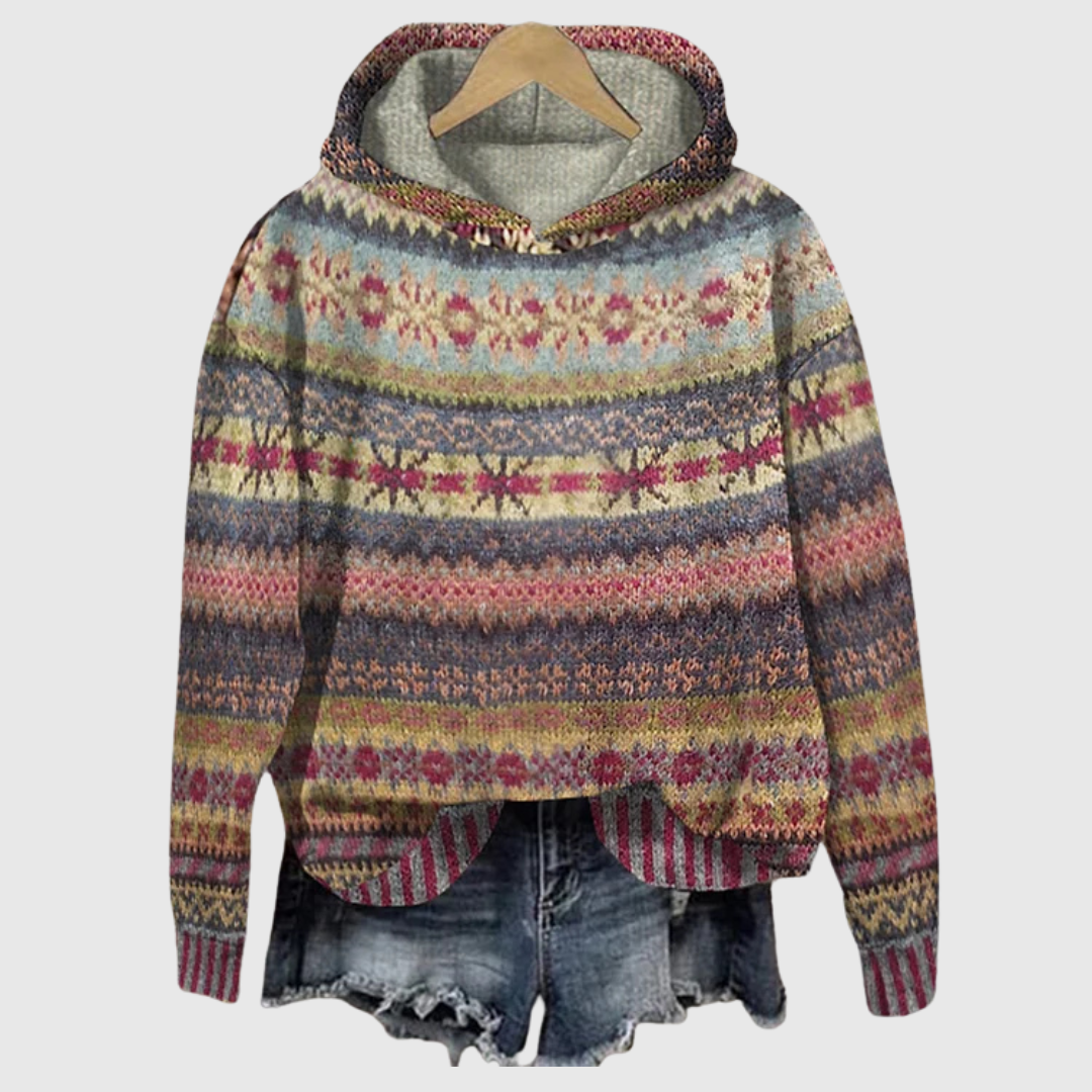 Gaby | Retro-Sweatshirt mit ethnischem Muster