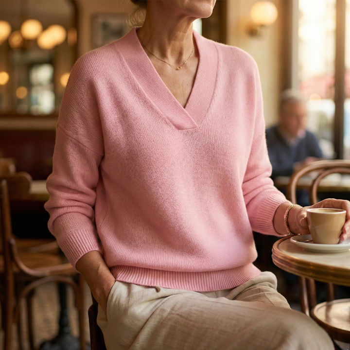 Faye | Weicher Pullover mit V-Ausschnitt und Relaxed Fit
