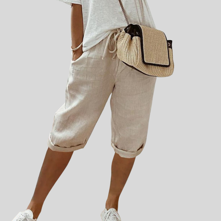 Kurze, fließende, bequeme, elegante Hose