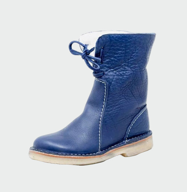Wasserdichte Herrenlederstiefel mit Wollfutter