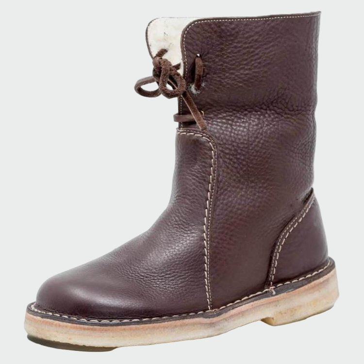 Wasserdichte Herrenlederstiefel mit Wollfutter