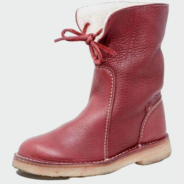 Wasserdichte Herrenlederstiefel mit Wollfutter