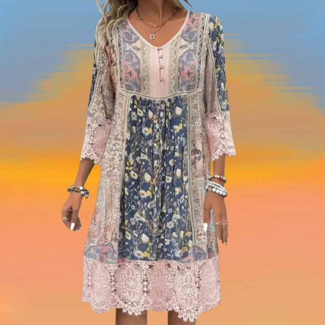 NAYA | Fließendes Boho-Luxus-Midikleid
