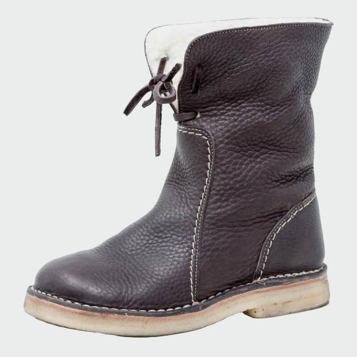 Wasserdichte Herrenlederstiefel mit Wollfutter