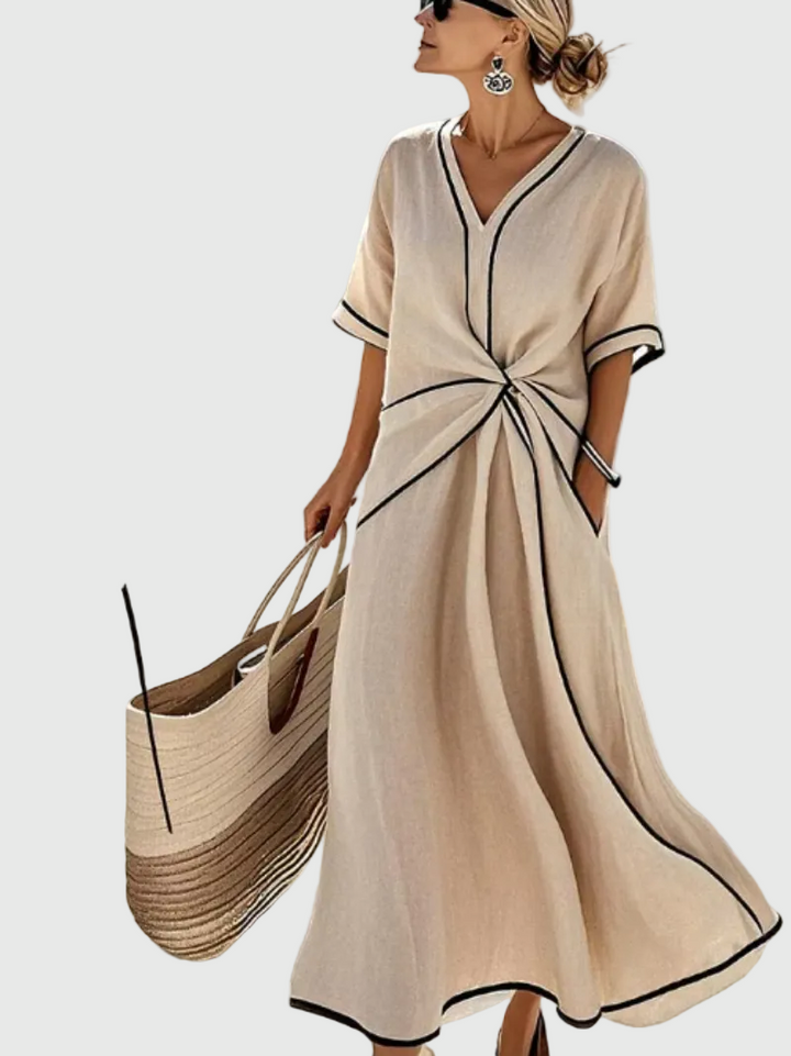 Helena | Maxikleid mit Drapierung an der Seite
