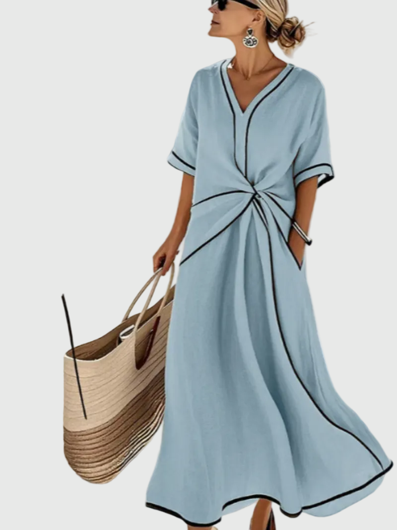 Helena | Maxikleid mit Drapierung an der Seite