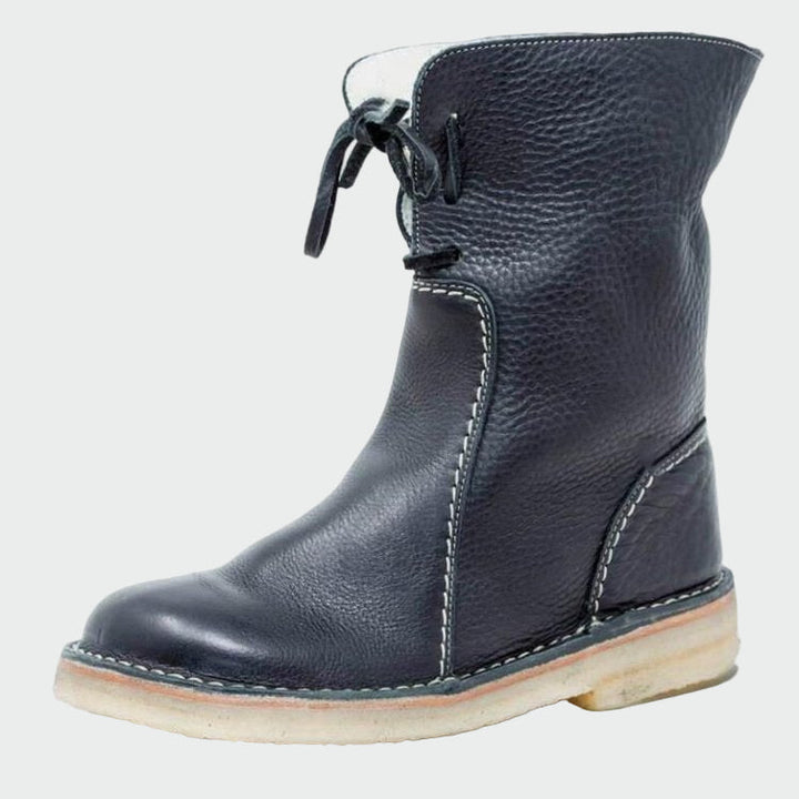 Wasserdichte Herrenlederstiefel mit Wollfutter