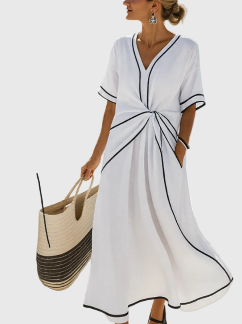 Helena | Maxikleid mit Drapierung an der Seite