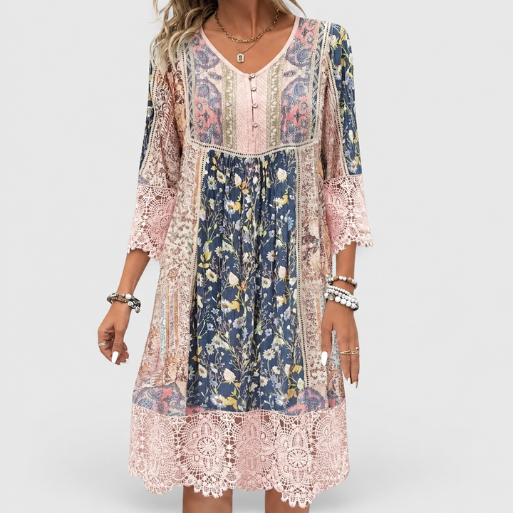 NAYA | Fließendes Boho-Luxus-Midikleid