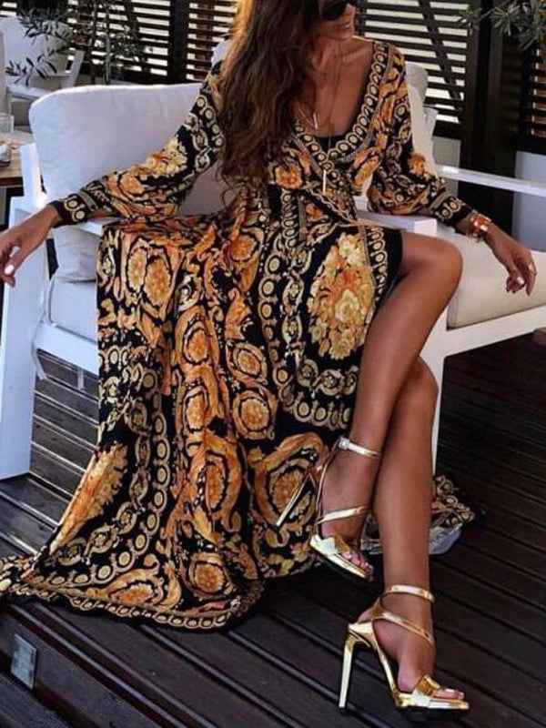 Faye – Boho-bedrucktes Kleid