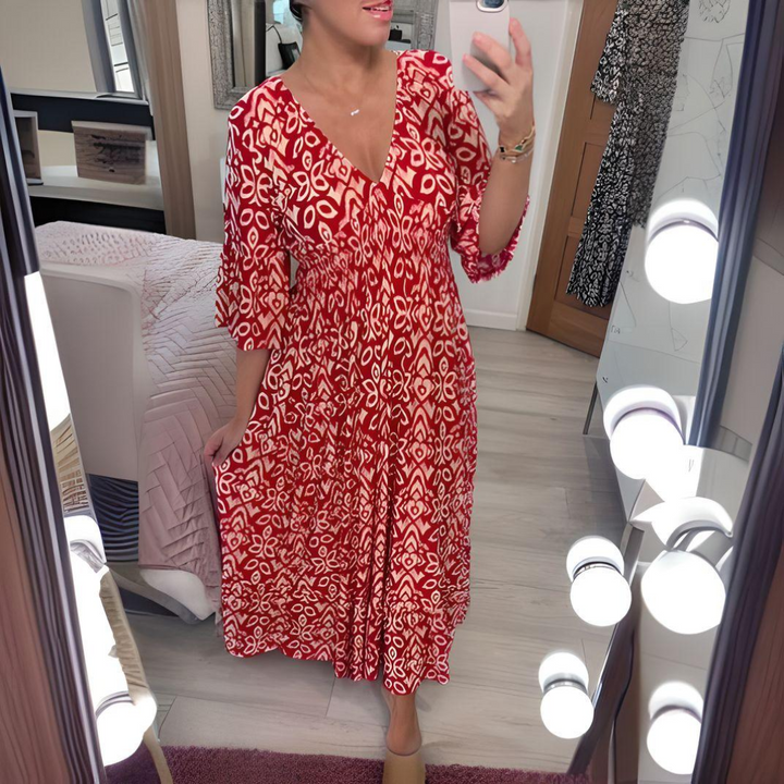 Lillia – Boho-bedrucktes Kleid