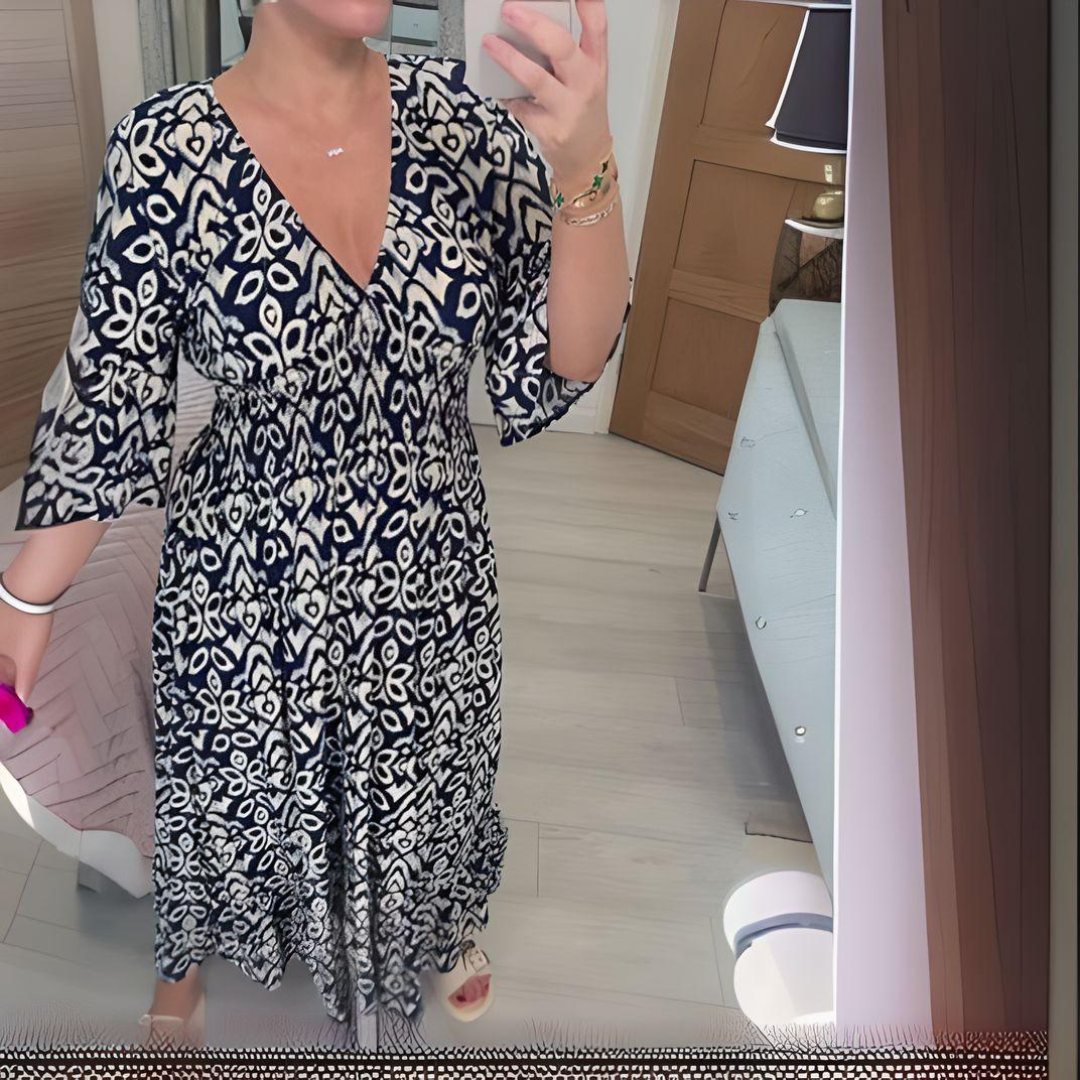 Lillia – Boho-bedrucktes Kleid