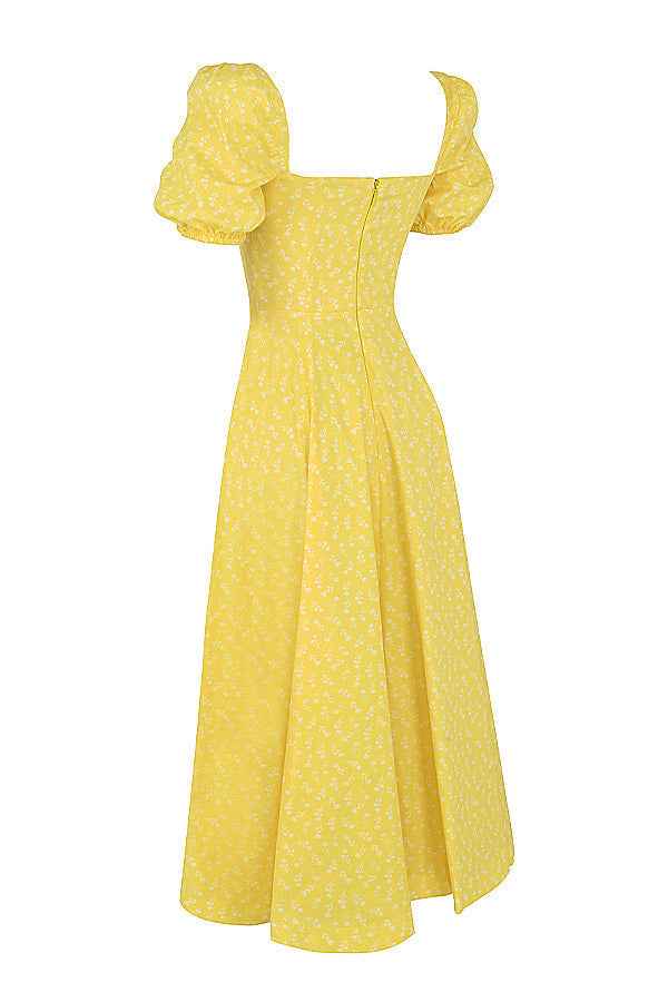 Aviana – Blumenkleid mit Puffärmeln